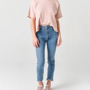 Agolde High-Rise Skinny Jeans in Light Blue Wash